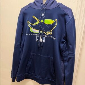 Majestic Blue MLB Authentic Collection TB Rays Hoodie